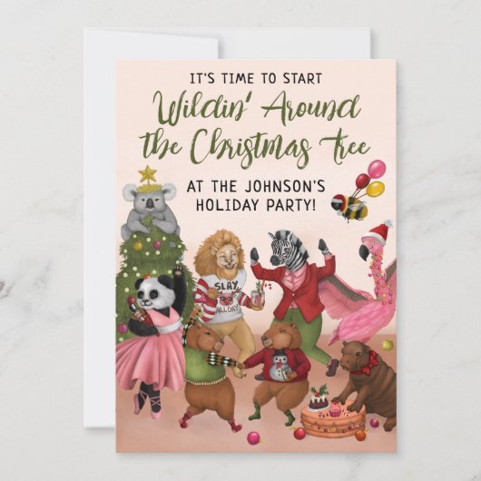 Wildin' Around the Christmas Tree Holiday Party be Kaart (Voorkant)