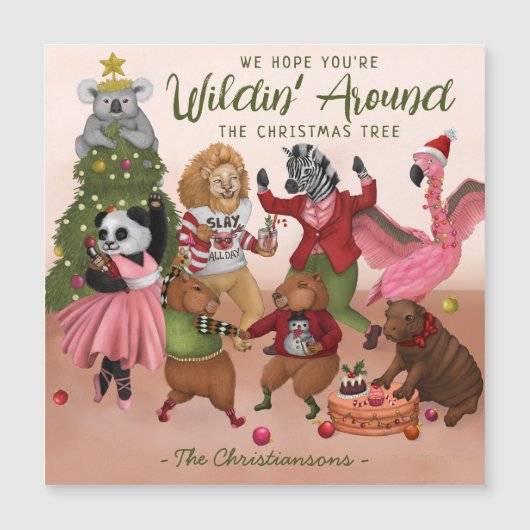 Wilding Rond de kerstboom vakantie Kaart (Voorkant)