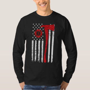 Wildland brandweerman als Amerikaanse vlag brandwe T-shirt