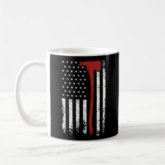 Wildland brandweerman Ax Amerikaanse vlag Thin Red Koffiemok
