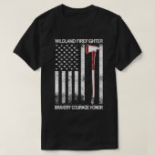 Wildland Firefighter American Flag Red Line Wildla T-shirt (Design voorkant)
