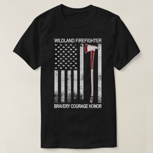 Wildland Firefighter American Flag Red Line Wildla T-shirt (Design voorkant)
