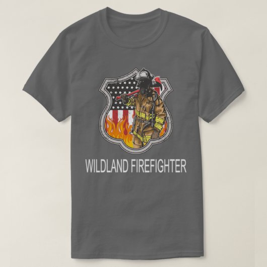 Wildland Firefighter Thin Red Line Fireman Gifts T-shirt (Design voorkant)
