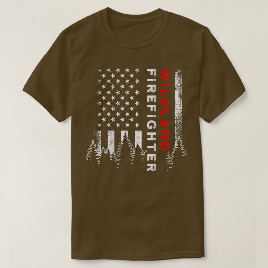 Wildland Firefighter Us Flag Firemen T-shirt (Design voorkant)