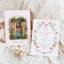 Wildlfower Graduation party Pink Bow