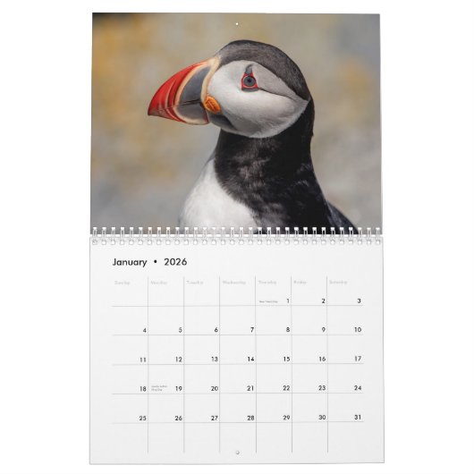 Wildlife 2026 kalender (Jan 2026)
