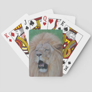 Wildlife afbeelding van leeuw brullende grote kat pokerkaarten