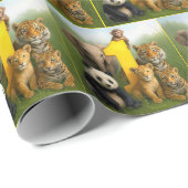 Wildlife Animal Babies With a Number One Cadeaupapier (Rol Hoek)