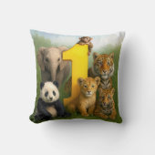 Wildlife Animal Babies With a Number One Kussen (Voorkant)