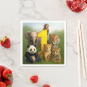 Wildlife Animal Babies With a Number One Servet (Insitu)