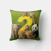Wildlife Animal Babies With a Number Two Kussen (Achterkant)