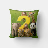 Wildlife Animal Babies With a Number Two Kussen (Voorkant)