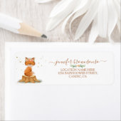 Wildlife Animal Fox Flower Etiket (Insitu)