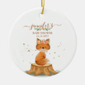 Wildlife Animal Fox Flower two sided Keramisch Ornament (Voorkant)