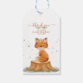 Wildlife Animal Fox with Flower thank you Cadeaulabel (Achterkant)