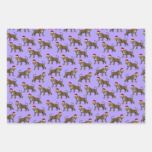Wildlife Animal Leopard Lion Zebra Kerst Inpakpapier Vel (Voorkant 3)