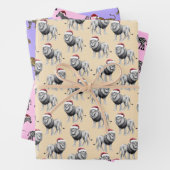 Wildlife Animal Leopard Lion Zebra Kerst Inpakpapier Vel (In situ)