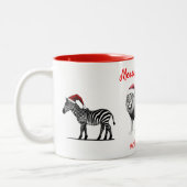 Wildlife Animal Leopard Lion Zebra Kerst Tweekleurige Koffiemok (Links)