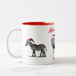 Wildlife Animal Leopard Lion Zebra Kerst Tweekleurige Koffiemok