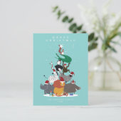 Wildlife Animals Christmas Tree Holiday Briefkaart (Staand voorkant)