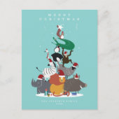 Wildlife Animals Christmas Tree Holiday Briefkaart (Voorkant)