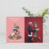 Wildlife Animals Kerstboom Platte Vakantie Kaart (Staand voorkant)