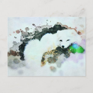 *~* Wildlife AP18 Sneeuwwitpoolpolaire Fox Post Briefkaart