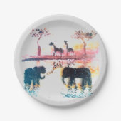 Wildlife Art African Sunset Papieren Bordje (Voorkant)