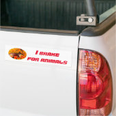 Wildlife Art Autumn Fox I Brake for Animals Bumpersticker (Op Truck)