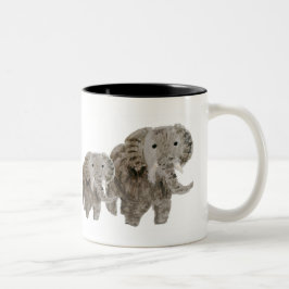 Wildlife Art Elephants Tweekleurige Koffiemok
