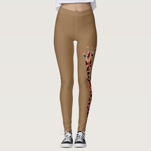 Wildlife Art Funny Giraffe Leggings (Voorkant)