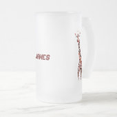 Wildlife Art Giraffes Aangepaste naam Matglas Bierpul (Voorkant rechts)