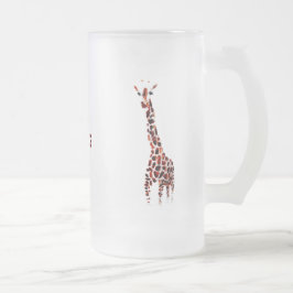 Wildlife Art Giraffes Aangepaste naam Matglas Bierpul