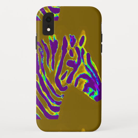 Wildlife Art Paars Gold Striped Zebra Case-Mate iPhone Case (Achterkant)