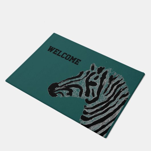 Wildlife Art Zebra Welkom Deurmat (Schuin)