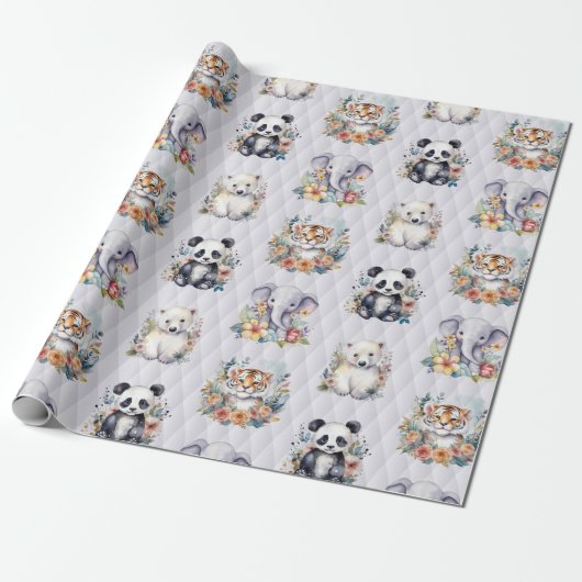 Wildlife Babies Cadeaupapier (Uitgerold)