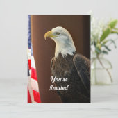 Wildlife Bald Eagle Amerikaanse vlag foto verjaard Kaart (Staand voorkant)