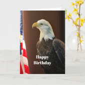 Wildlife Bald Eagle Amerikaanse vlag foto verjaard Kaart (Gele Bloem)