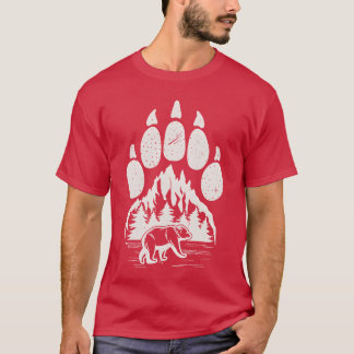 Wildlife Beerpoot Natuur Kamperen retro T-shirt