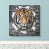 Wildlife Bengal Tiger Canvas Afdruk (Insitu (Houten vloer))