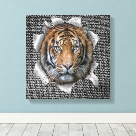 Wildlife Bengal Tiger Canvas Afdruk (Insitu (Houten vloer))
