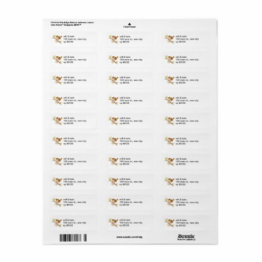 Wildlife Bird Return Address Labels (Full Sheet)