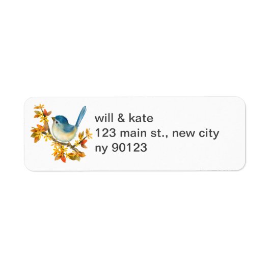 Wildlife Blue Bird Return Address Labels (Voorkant)