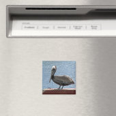 Wildlife Brown Pelican Water Foto Magneet (Insitu (Vaatwasser))