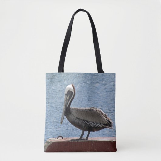 Wildlife Brown Pelican Water Foto Tote Bag (Voorkant)