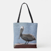Wildlife Brown Pelican Water Foto Tote Bag (Achterkant)