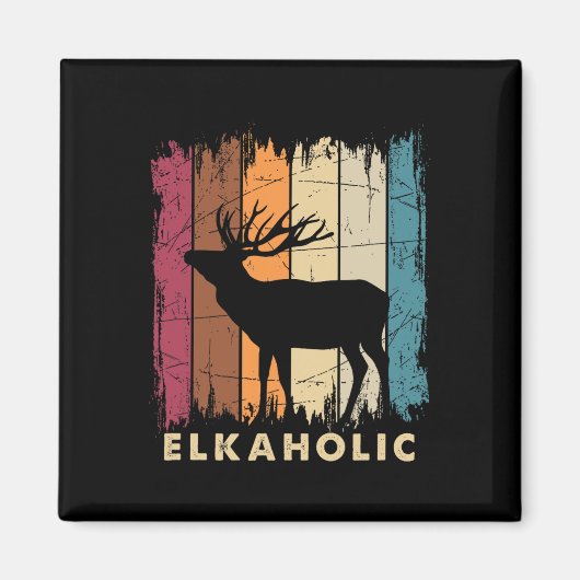 Wildlife Buck Elk Hunting Hunter Deer Silhouette E Magneet (Voorkant)