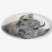 Wildlife Buffalo Sneeuwfoto Papieren Bordje (Gekanteld)