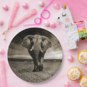 Wildlife Bull Elephant Photo Papieren Bordje (Feest)