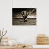 Wildlife Bull Elephant Photo Poster (Keuken)